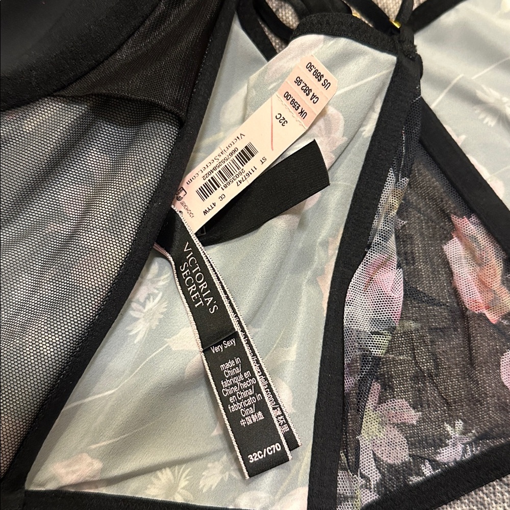 New Victoria’s Secret very sexy Floral Black Bustier Top sz 32c - Picture 6 of 9
